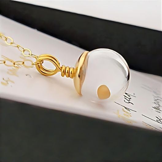 14k Gold Mustard Seed Necklace for Women